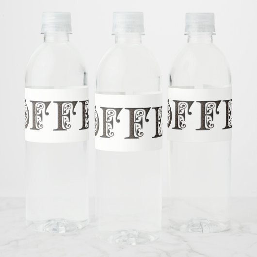 Koffieetiket Elegant Typografie Funny Beans Waterfles Etiket (Flessen)