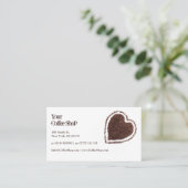 Koffiefoto van Heart Shaped Coffee Bean, White Bus Visitekaartje (Staand voorkant)