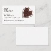 Koffiefoto van Heart Shaped Coffee Bean, White Bus Visitekaartje (Voorkant / Achterkant)