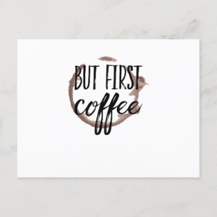 Koffiegebonden cafeïne 's ochtends opstaan briefkaart