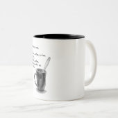 Koffiegedicht, Humor, liefdeskoffie, Mok in potloo (Voorkant rechts)