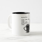 Koffiegedicht, Humor, liefdeskoffie, Mok in potloo (Voorkant links)
