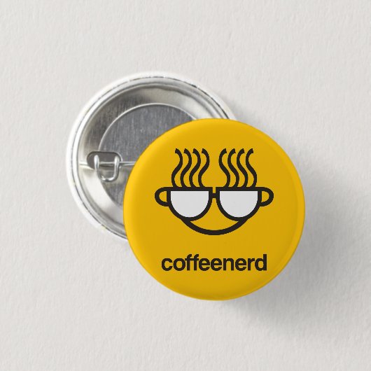 koffiegele Button pen (Voorkant /achterkant)