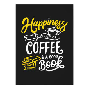 Koffiegeluk is een beker koffie foto afdruk