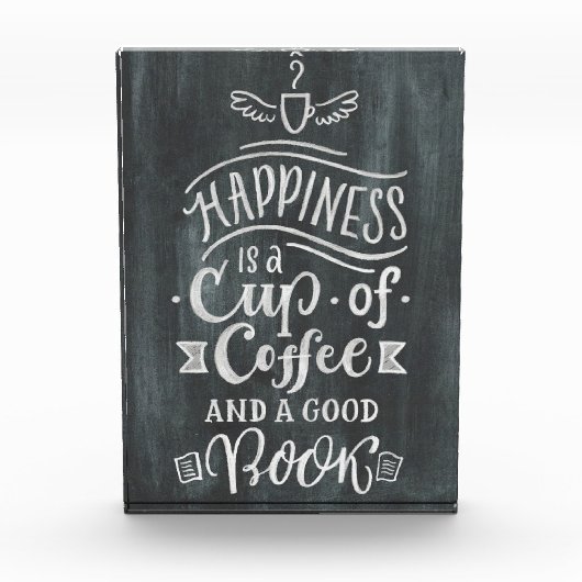 Koffiegeluk is een beker koffie fotoblokken (Voorkant)
