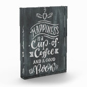Koffiegeluk is een beker koffie fotoblokken (Links)