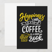 Koffiegeluk is een beker koffie save the date (Voorkant / Achterkant)
