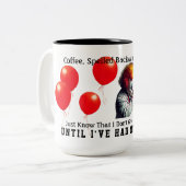 Koffiegespeld achterwaartse Mok (Voorkant links)