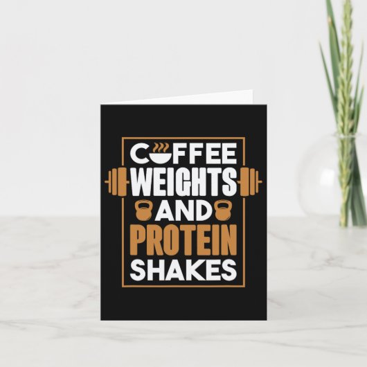 Koffiegewichten en eiwitshakes kaart (Voorkant)