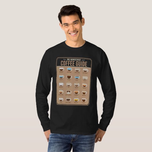 Koffiegids Barista Cappuccino ik Drink veel C T-shirt (Voorkant volledig)