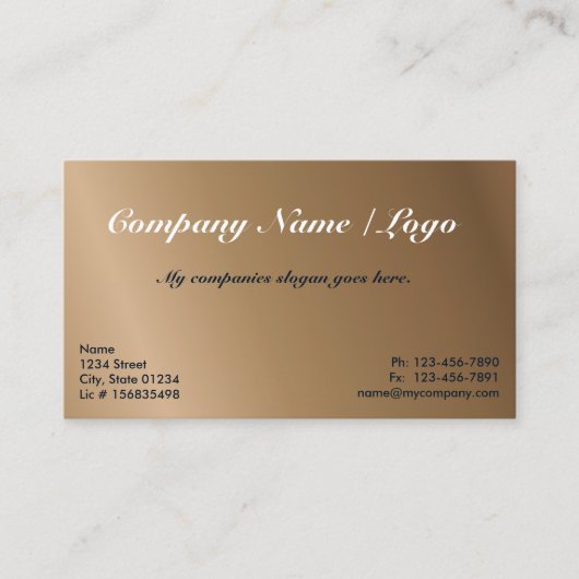 Koffiegradiënt één enkele Sided Sjabloon voor visi Visitekaartje (Voorkant)