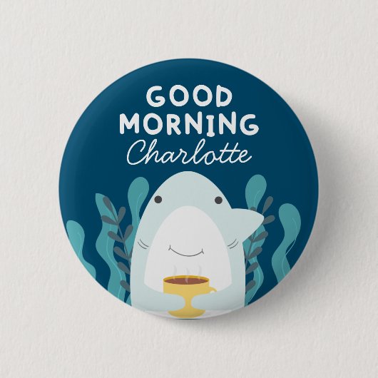 Koffiehaai met Button naam (Voorkant)