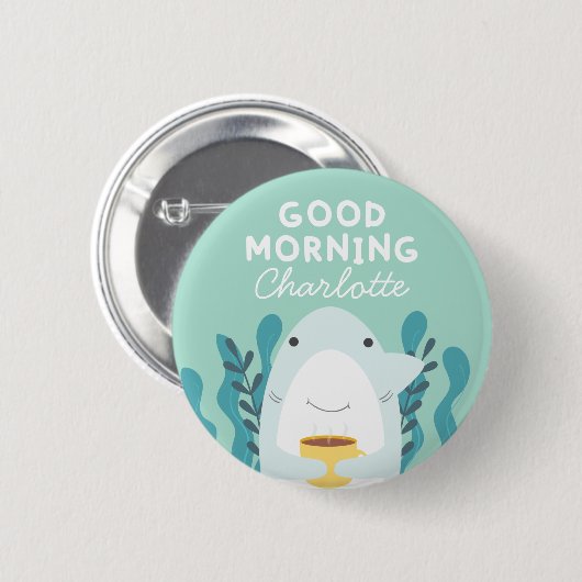 Koffiehaai met Button naam (Voorkant /achterkant)