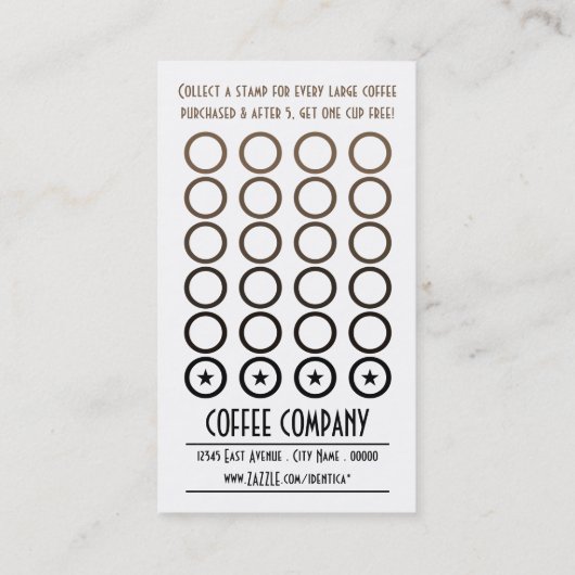 koffiehart kunst gratis klantenkaartje (Achterkant)