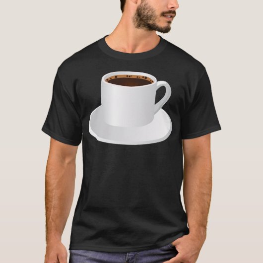 Koffiehartcafeïneverslaafde T-shirt (Voorkant)