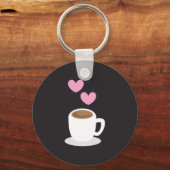 Koffieharten in zwart sleutelhanger (Voorkant)