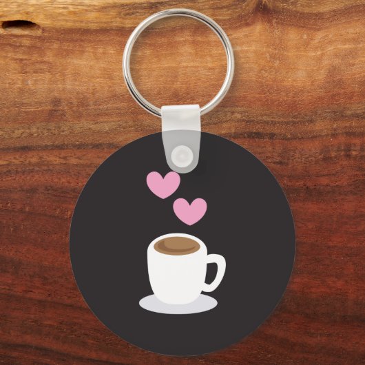 Koffieharten in zwart sleutelhanger (Voorkant)