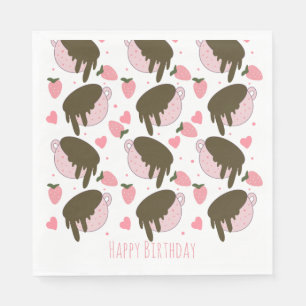 Koffieharten van paardebes met chocolade-uitdrijfk servet