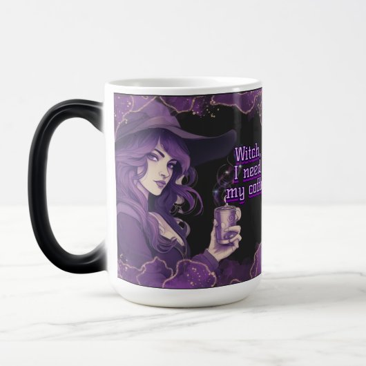 Koffieheks op zwart magische mok (Links)