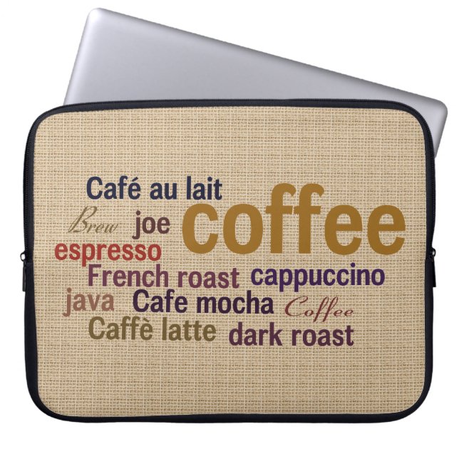 Koffiehoes voor cloudoppen laptop sleeve (Voorkant)