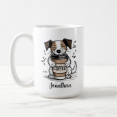 Koffiehond gepersonaliseerd koffiemok (Links)