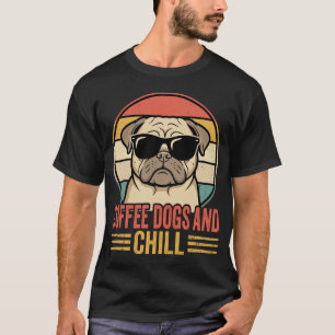 Koffiehonden en chillen Retro Pug T-shirt