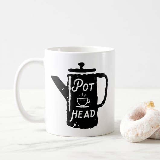 Koffiehoofd Koffie Koffie Funny Koffiemok (Met donut)