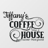 Koffiehuis - aangepast bedrijf raamsticker (Vel)