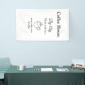 Koffiehuis gemaakt met liefde en tekst website soc spandoek (Beurs)