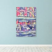 Koffiehuis in Parijs Canvas Afdruk (Insitu (Houten vloer))