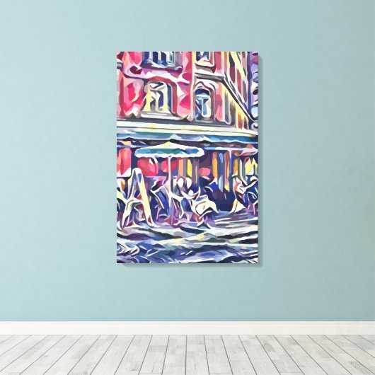 Koffiehuis in Parijs Canvas Afdruk (Insitu (Houten vloer))