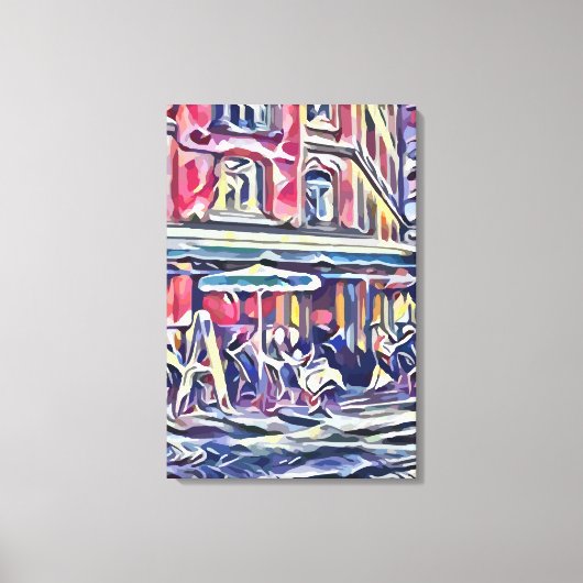 Koffiehuis in Parijs Canvas Afdruk (Voorkant)