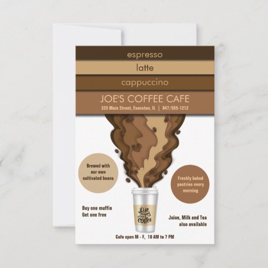 koffiehuis kaart (Voorkant)