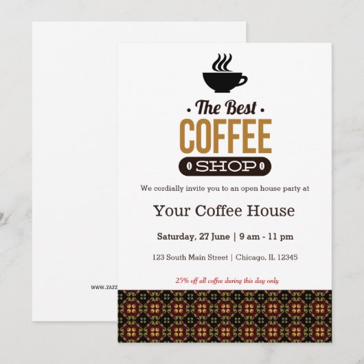 Koffiehuis Kaart (Voorkant / Achterkant)