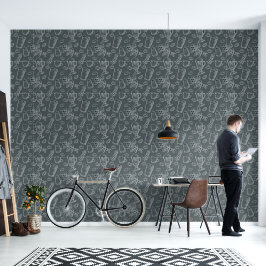 Koffiehuis Krijtbord Kunst Behang