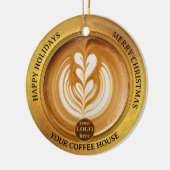 Koffiehuis Logo Kerst Keramisch Ornament (Links)