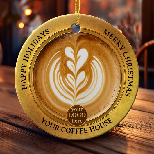 Koffiehuis Logo Kerst Keramisch Ornament