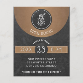 Koffiehuis Logo Open House Copper and Black Flyer