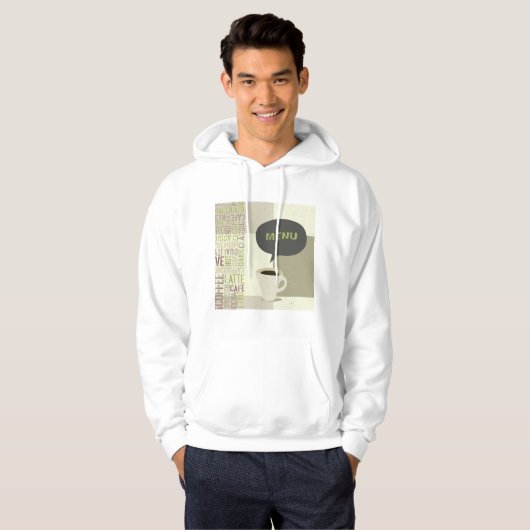 Koffiehuis Menu Mannen Hoodie (Voorkant volledig)