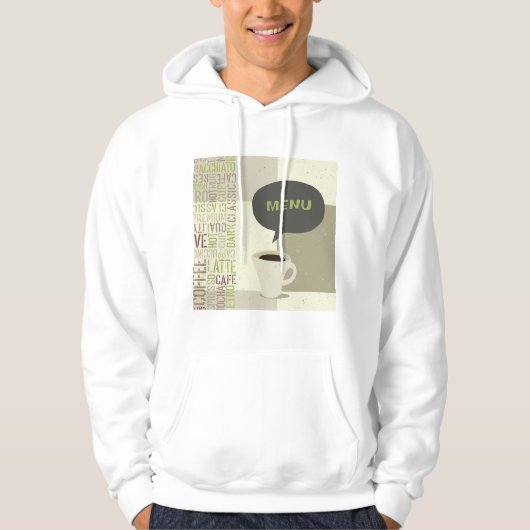 Koffiehuis Menu Mannen Hoodie (Voorkant)