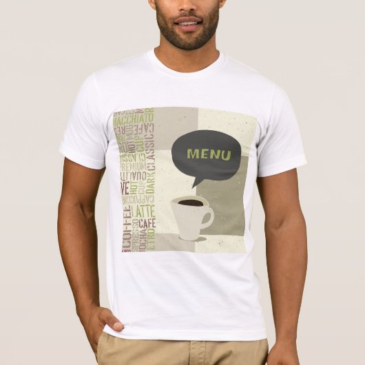 Koffiehuis Menu Mannen T-shirt (Voorkant)