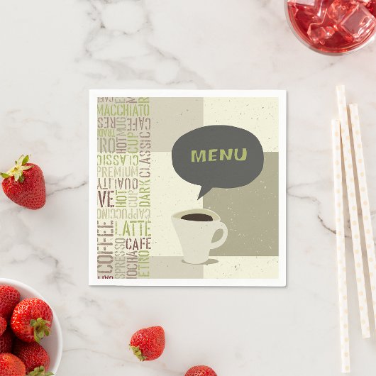 Koffiehuis Menu Papieren servetten