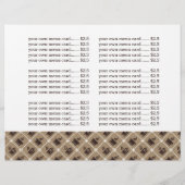 Koffiehuis van de menukaart (Achterkant)