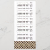 Koffiehuis van de menukaart (Achterkant)