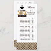 Koffiehuis van de menukaart (Voorkant / Achterkant)