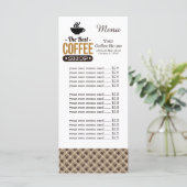 Koffiehuis van de menukaart (Staand voorkant)