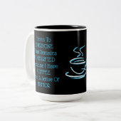 KoffieHumor Tweekleurige Koffiemok (Voorkant links)