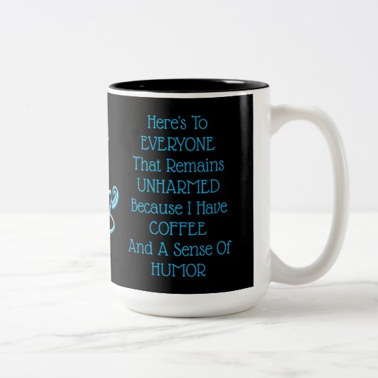 KoffieHumor Tweekleurige Koffiemok (Rechts)