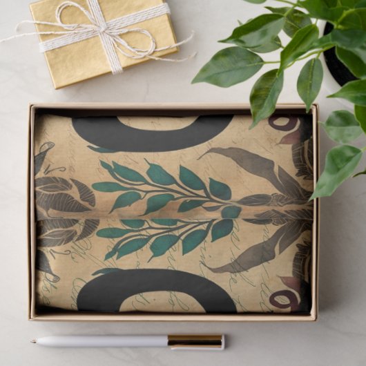 Koffiejar ephemera-collage tissuepapier (Geschenk)