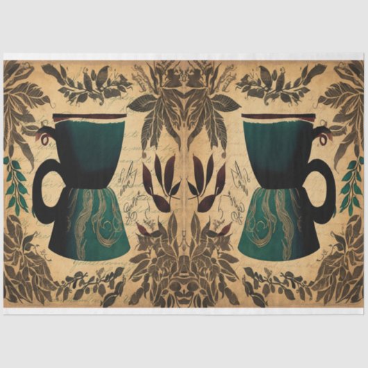 Koffiejar ephemera-collage tissuepapier (Voorkant)